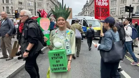 Numerous Activists Converge in Central London to Oppose Donald Trump's Official UK Trip