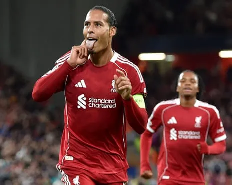 Van Dijk heads late decisive goal in clash with Spanish giants